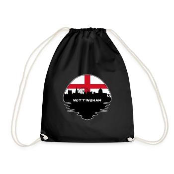 Nottingham England Flag Skyline Silhouette Travel - Drawstring Bag - black - Front