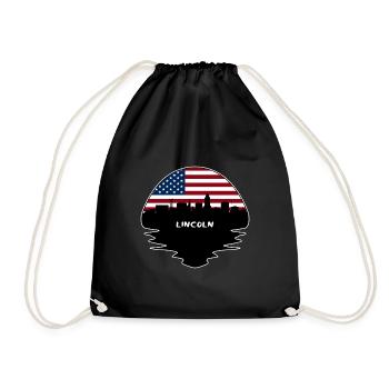 Lincoln Nebraska USA Drapeau Skyline Silhouette Trave - Sac de sport léger - noir - Devant