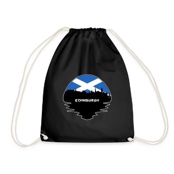 Édimbourg, Écosse, drapeau, horizon, silhouette, voyage - Sac de sport léger - noir - Devant