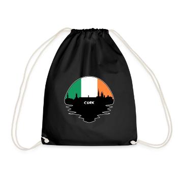 Cork Irlande Drapeau Skyline Voyage Silhouette - Sac de sport léger - noir - Devant