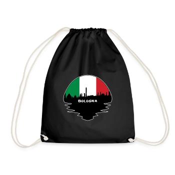 Bologne Italie Flag Skyline Silhouette Voyage - Sac de sport léger - noir - Devant
