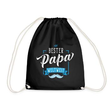 Bester Papa weltweit Vater Geschenk - Turnbeutel - Schwarz - Vorne