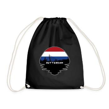 Rotterdam Pays-Bas Drapeau Skyline Silhouette Trav - Sac de sport léger - noir - Devant