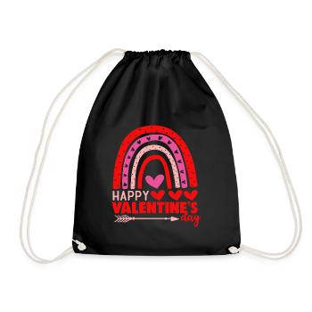 Happy Valentine's Day - Drawstring Bag - black - Front