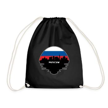 moscou, russie, drapeau, horizon, silhouette, voyage - Sac de sport léger - noir - Devant