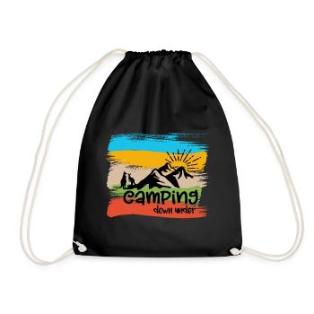 Camping down under - Drawstring Bag - black - Front