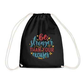Soyez plus fort que vos excuses - Sac de sport léger - noir - Devant