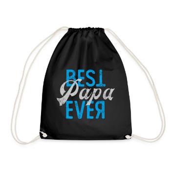 Best Papa ever Vater Geschenk - Turnbeutel - Schwarz - Vorne