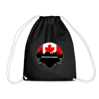 Mississauga Kanada Flagge Skyline Silhouette Reisen - Turnbeutel - Schwarz - Vorne