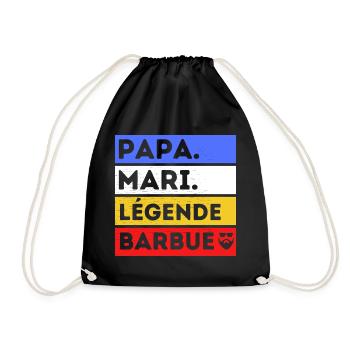 Papa barbu humour papa cadeau fête des pères - Sac de sport léger - noir - Devant