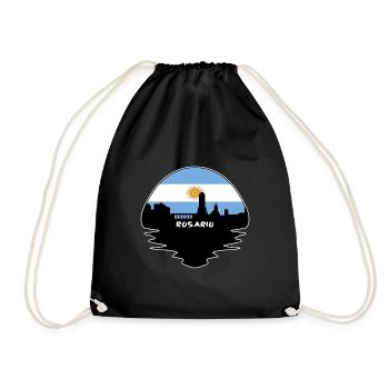 Rosario Argentinien Flagge Skyline Silhouette Reisen - Turnbeutel - Schwarz - Vorne