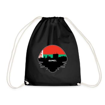 Gomel Belarus Flag Skyline Silhouette Travel - Drawstring Bag - black - Front