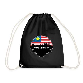 Kuala Lumpur Malaisie Drapeau Skyline Silhouette - Sac de sport léger - noir - Devant