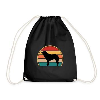Aidi Dog Silhouette Vintage Sunset pour les amoureux des chiens - Sac de sport léger - noir - Devant