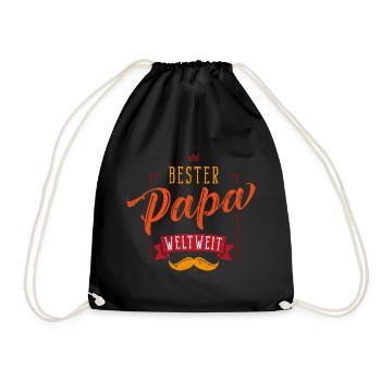 Bester Papa weltweit - Turnbeutel - Schwarz - Vorne
