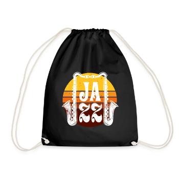Jazz Music Retro - Drawstring Bag - black - Front