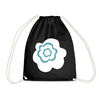 Fleur Blanc Points Décoration Scandinave - Sac de sport léger - noir - Devant