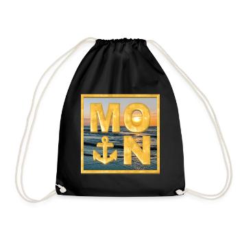 MOIN Anker Gold - Turnbeutel - Schwarz - Vorne