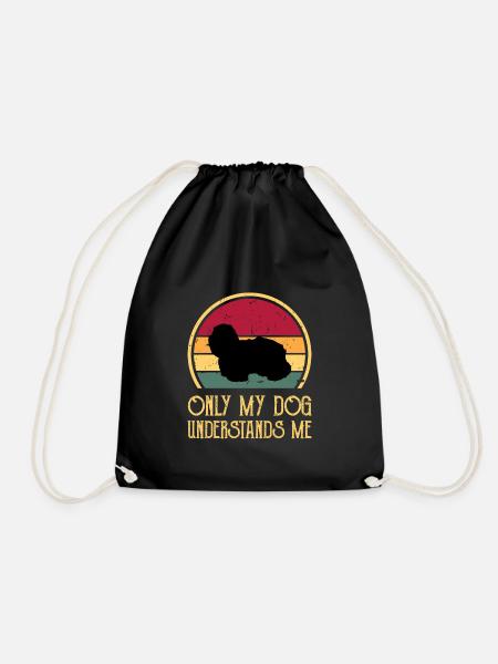 Coton De Tuléar Chien Amour Silhouette Vintage Coucher de Soleil - Sac de sport léger - noir