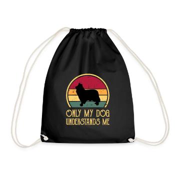 Collie Rough Dog Lover Silhouette Vintage Sunset - Sac de sport léger - noir - Devant