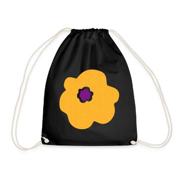 flower yellow spring dots blossom energy nature - Drawstring Bag - black - Front