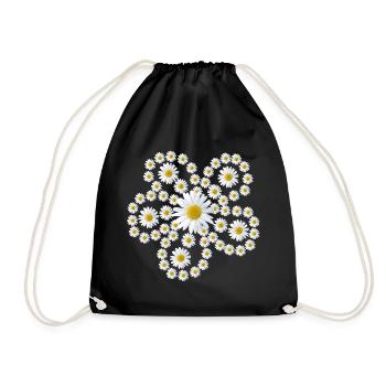 marguerites fleurs florales florales - Sac de sport léger - noir - Devant