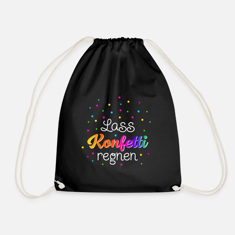 Lass Konfetti regnen - Turnbeutel - Schwarz