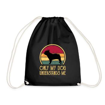 Français Bulldog Dog Lover Silhouette Vintage Sunset - Sac de sport léger - noir - Devant