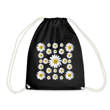 daisies flower daisy flower floral - Drawstring Bag - black - Front