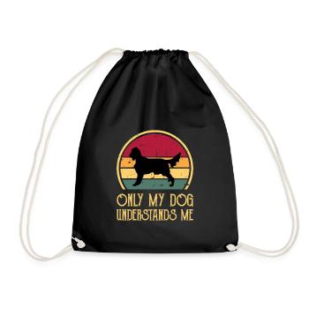 Irish Setter Hundeliebhaber Silhouette Vintage Sonnenuntergang - Turnbeutel - Schwarz - Vorne