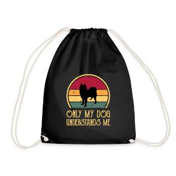 Husky Dog Silhouette Vintage Sunset pour les amoureux des chiens - Sac de sport léger - noir - Devant