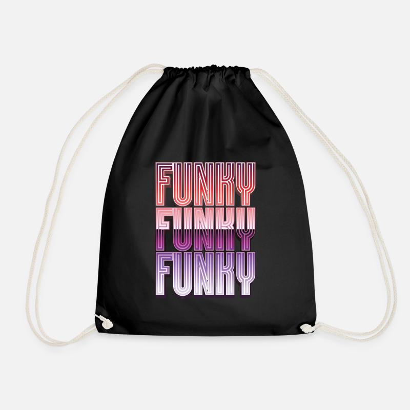 Funky Vintage - Drawstring Bag - black