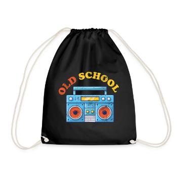 Old School Ghettoblaster - Drawstring Bag - black - Front