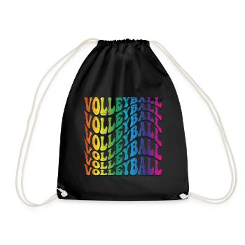 Volleyball Retro - Drawstring Bag - black - Front