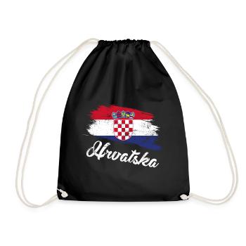 Hrvatska Vintage - Drawstring Bag - black - Front