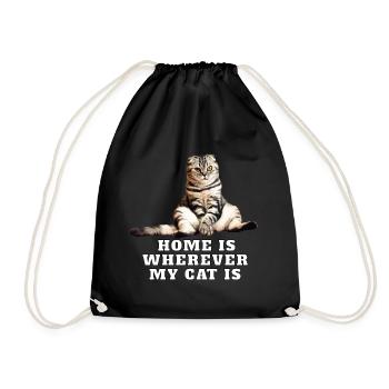 Chat – Ma maison est l’endroit où se trouve mon chat. - Sac de sport léger - noir - Devant