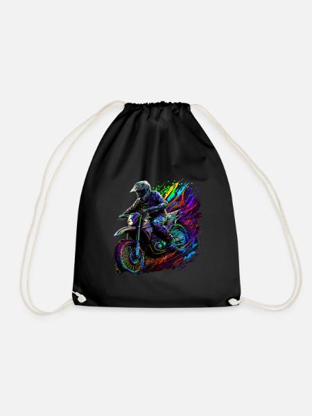 Motocross Love - Drawstring Bag - black
