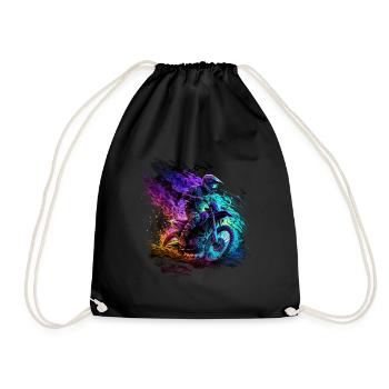 Des pilotes de motocross badass dans des couleurs cool - Sac de sport léger - noir - Devant
