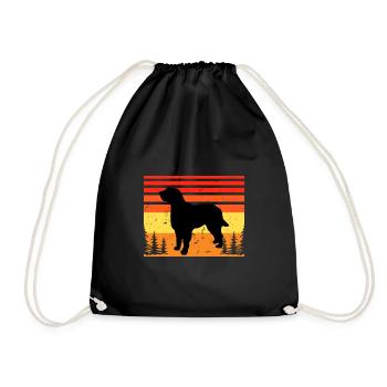 Briquet Griffon Vendeen Dog Silhouette Retro Sun - Sac de sport léger - noir - Devant