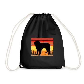 Bosnischer grobhaariger Hund Hund Silhouette Retro - Turnbeutel - Schwarz - Vorne