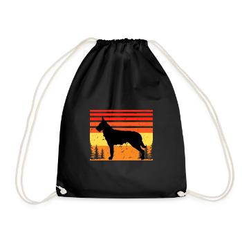 Berger Picard Hundeliebhaber Silhouette Vintage Sonnenuntergang - Turnbeutel - Schwarz - Vorne