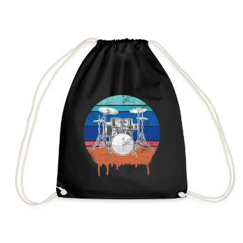 Drummer Drummer Drums Gift - Drawstring Bag - black - Front