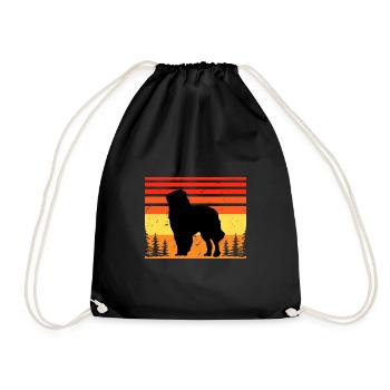 Carpathian Shepherd Dog Silhouette Retro Sunset - Drawstring Bag - black - Front
