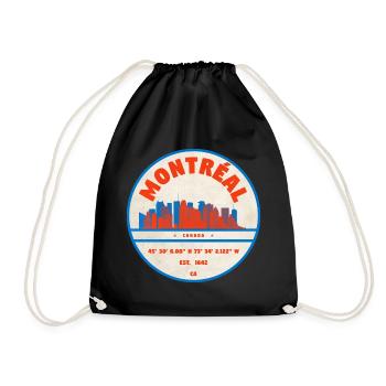 Montréal Canada Skyline Emblem Design - Drawstring Bag - black - Front