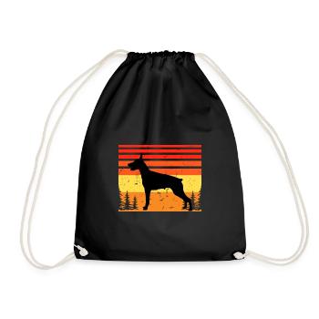 Doberman Dog Lover Silhouette Vintage Sunset - Sac de sport léger - noir - Devant