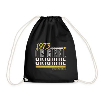 50. Geburtstag 1973 Limited Edition Geschenk - Turnbeutel - Schwarz - Vorne