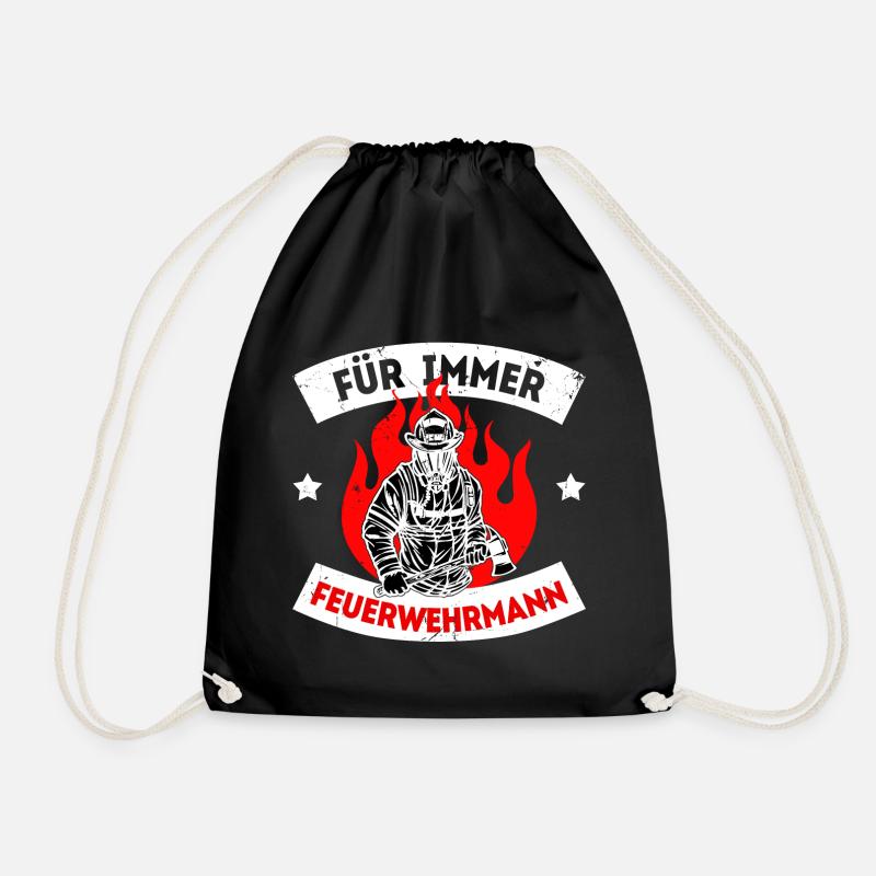 Feuerwehrmann Statement Lebensretter Feuerwehr - Turnbeutel - Schwarz