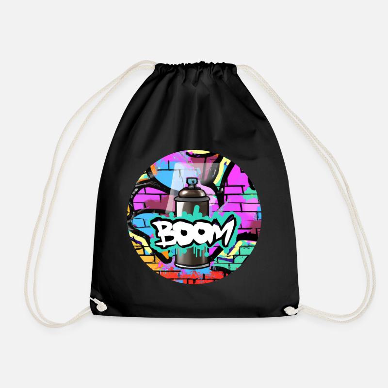 Grafitti Boom Spraydose - Turnbeutel - Schwarz