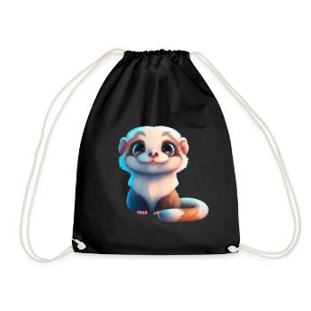 mignon bébé furet - Sac de sport léger - noir - Devant