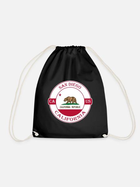 San Diego California Flagge USA Souvenir Abzeichen - Turnbeutel - Schwarz